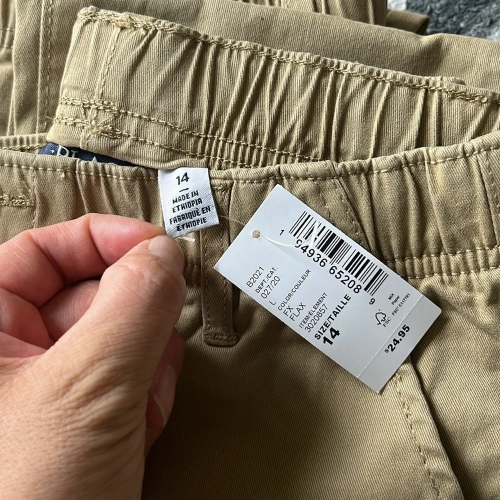 Children’s Place NWT Youth School Uniform Flax Tan Boys Pants Youth Size 14